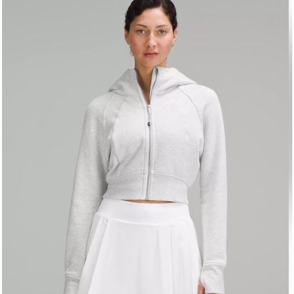 Lululemon NWT Scuba Full Zip Crop Light Gray Hoodie Size 6 - Picture 1 of 8